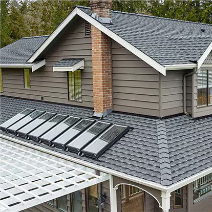 gaff roofing with skylights